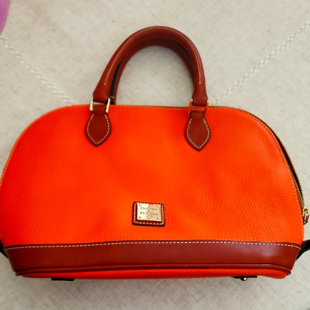 Dooney & Bourke Orange and Brown Satchel
